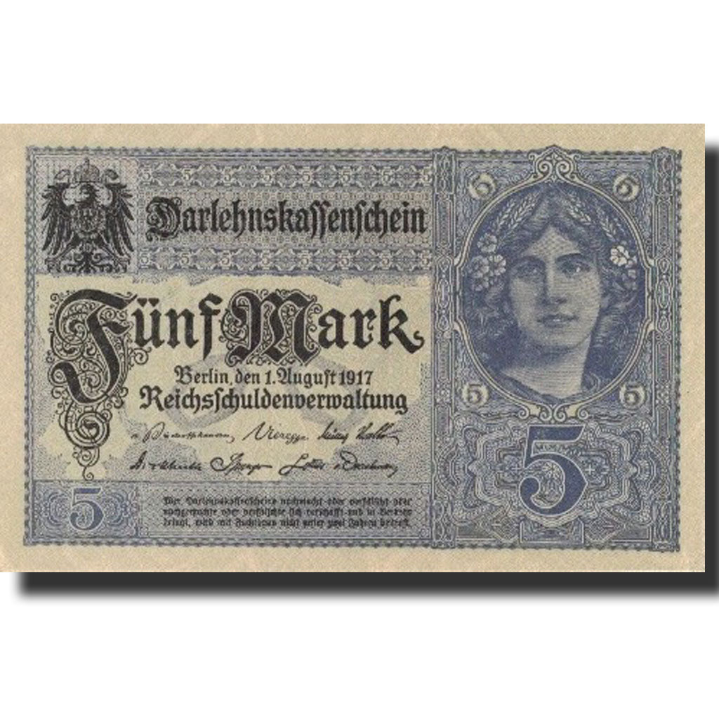 Germany, 5 Mark, 1917, KM:56a, 1917-08-01, UNC(64)