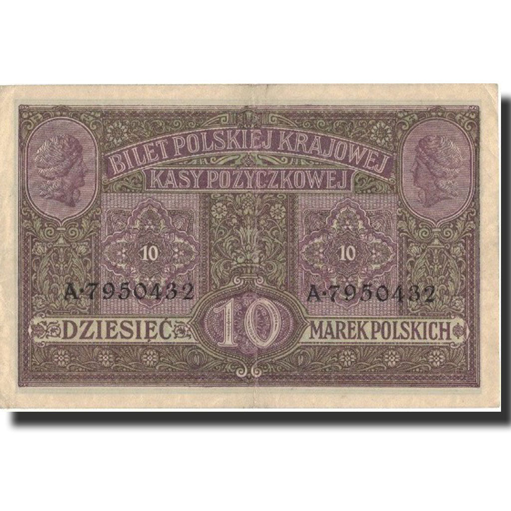 Banknote, Poland, 10 Marek, 1917, 1917, KM:12, AU(50-53)