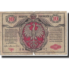 Poland, 10 Marek, 1917, 1917, KM:12, VG(8-10)