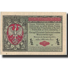 Poland, 1/2 Marki, 1917, 1917, KM:7, AU(50-53)