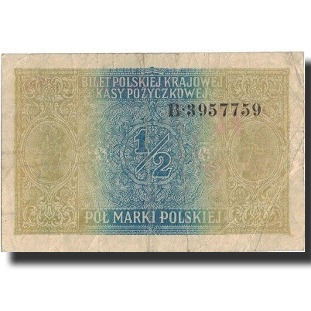 Banknote, Poland, 1/2 Marki, 1917, 1917, KM:7, VF(20-25)