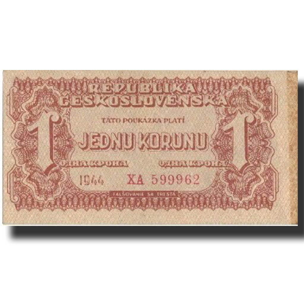 Czechoslovakia, 1 Koruna, 1944, 1944, KM:45a, AU(50-53)