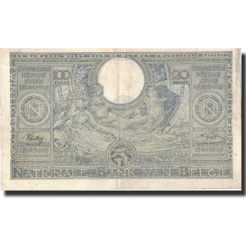 Banknote, Belgium, 100 Francs-20 Belgas, 1943, 1943-07-19, KM:112, VF(30-35)