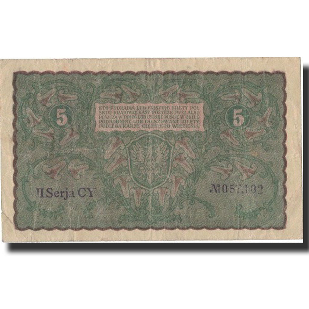 Poland, 5 Marek, 1919, 1919-09-23, KM:24, EF(40-45)