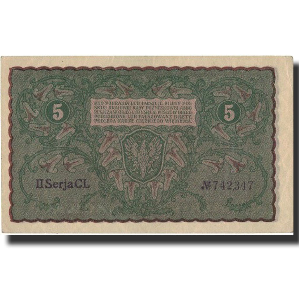 Poland, 5 Marek, 1919, 1919-09-23, AU(50-53)