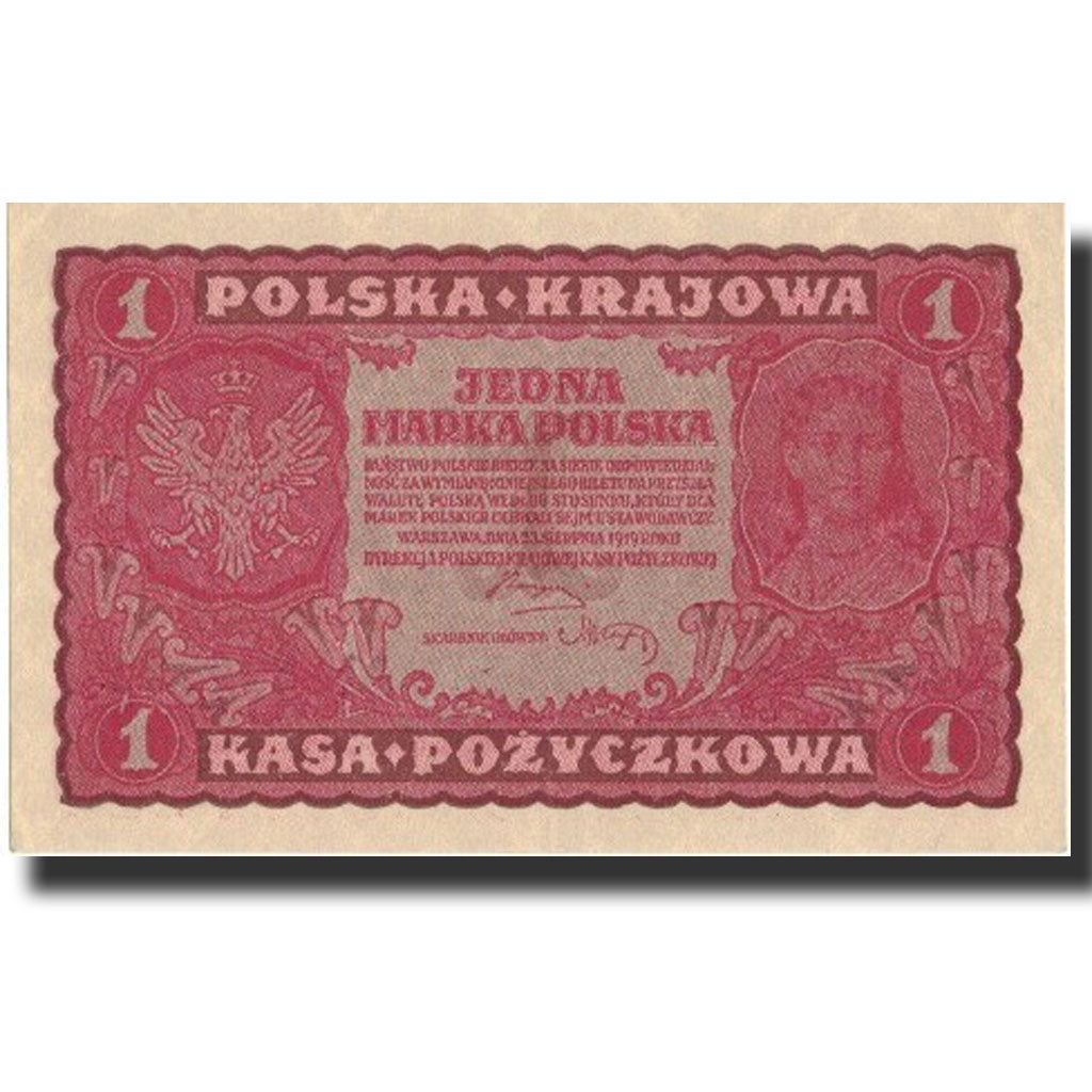 Polonia, 1 Marka, 1919, KM:23, 1919-08-23, FDS