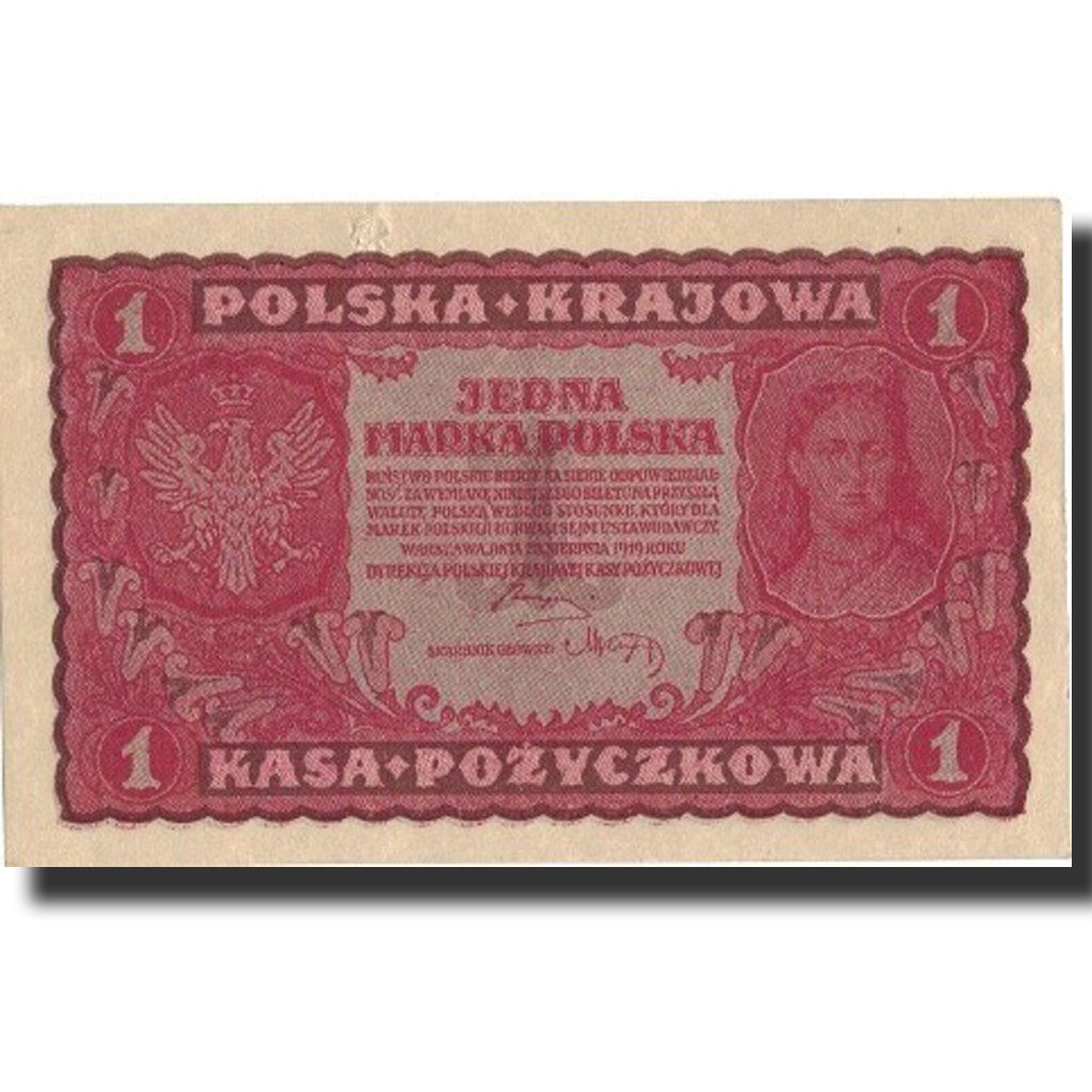 Poland, 1 Marka, 1919, 1919-08-23, KM:23, AU(50-53)