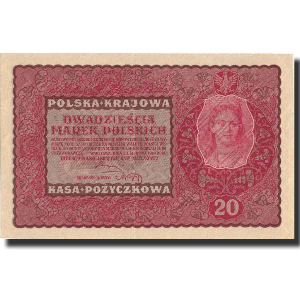 Poland, 20 Marek, 1919, 1919-09-23, KM:26, UNC(60-62)