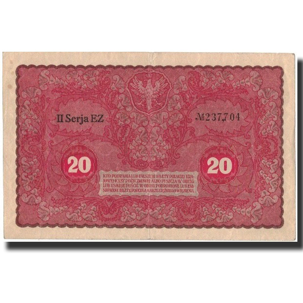 Banknote, Poland, 20 Marek, 1919, 1919-08-23, KM:26, AU(50-53)