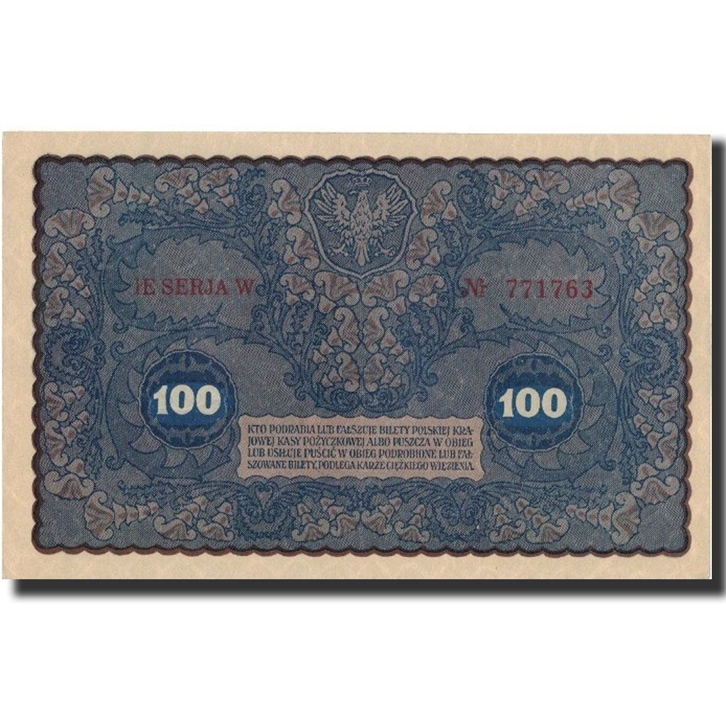 Poland, 100 Marek, 1919, 1919-08-23, KM:27, UNC(65-70)