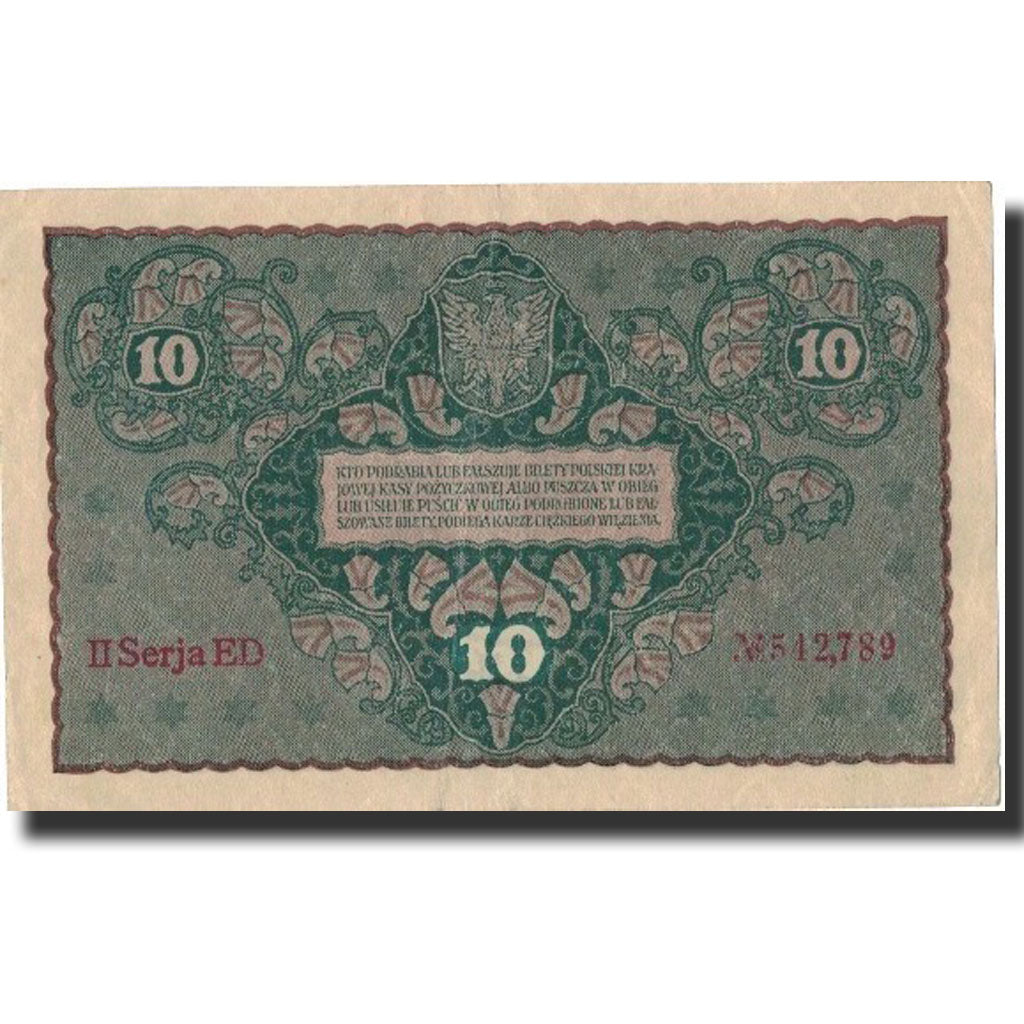 Poland, 10 Marek, 1919, 1919-08-23, KM:25, UNC(63)