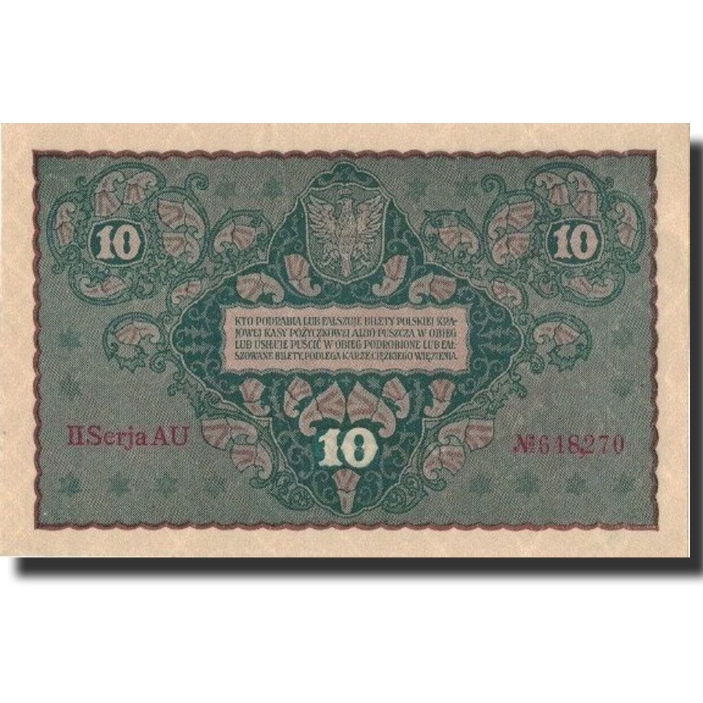 Poland, 10 Marek, 1919, 1919-08-23, KM:25, UNC(64)