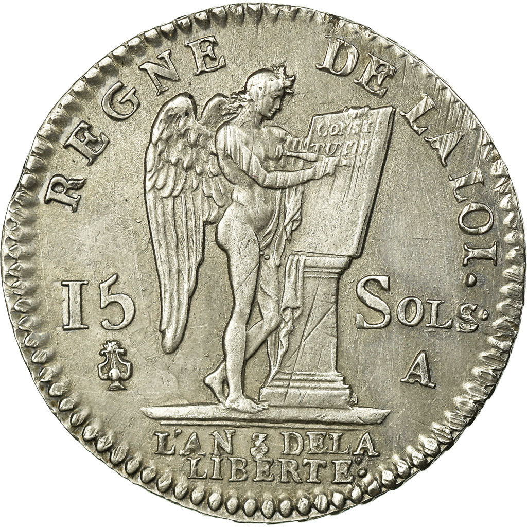 Coin, France, Louis XVI, 15 sols françois, 15 Sols, 1/8 ECU, 1791, Paris