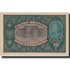 Banknote, Poland, 10 Marek, 1919, 1919-08-23, KM:25, AU(50-53)
