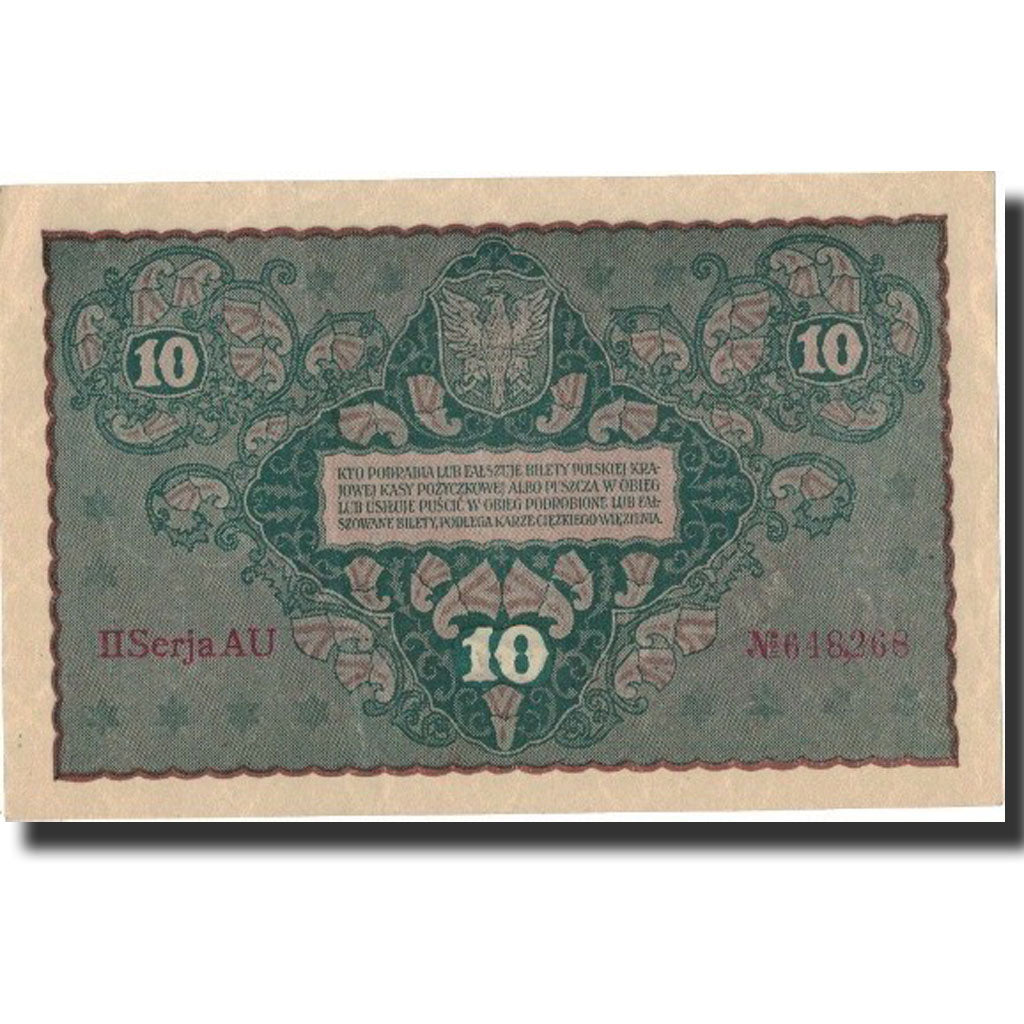 Banknote, Poland, 10 Marek, 1919, 1919-08-23, KM:25, UNC(60-62)