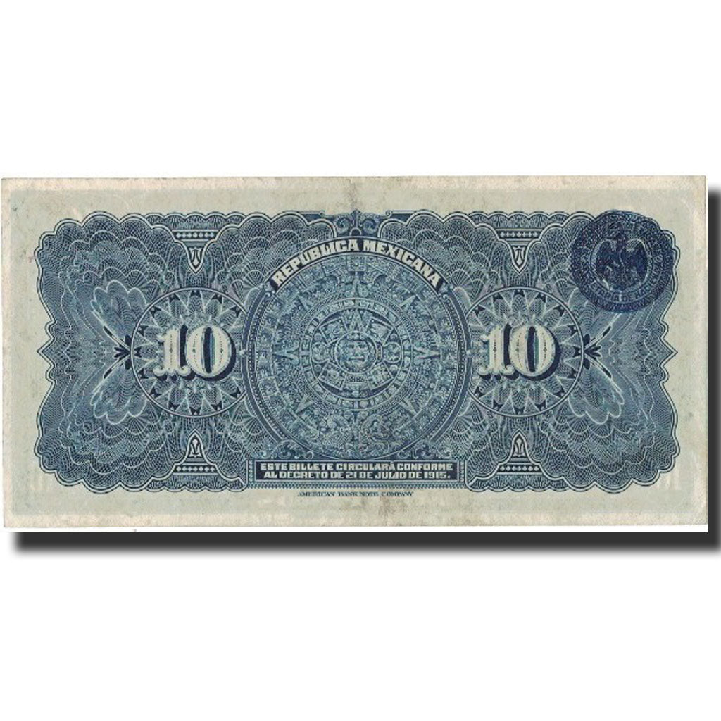 Mexico - Revolutionary, 10 Pesos, 1915, 1915-07-21, KM:S686a, AU(50-53)