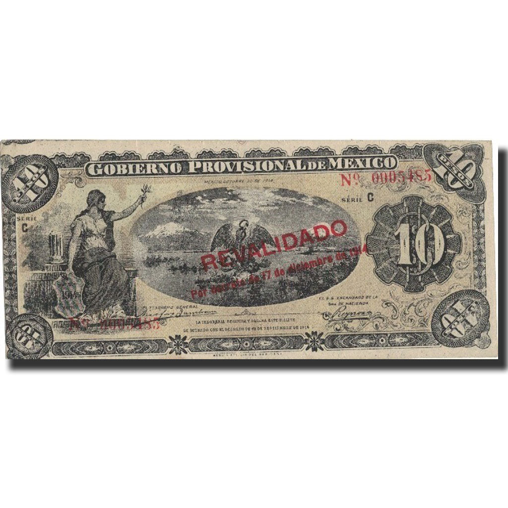 Messico - Rivoluzionario, 10 Pesos, 1914, KM:S1107a, 1914-09-10, BB