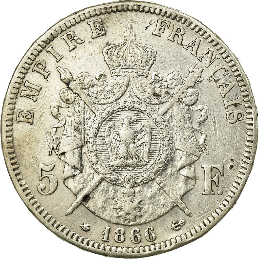 Coin, France, Napoleon III, Napoléon III, 5 Francs, 1866, Paris, EF(40-45)