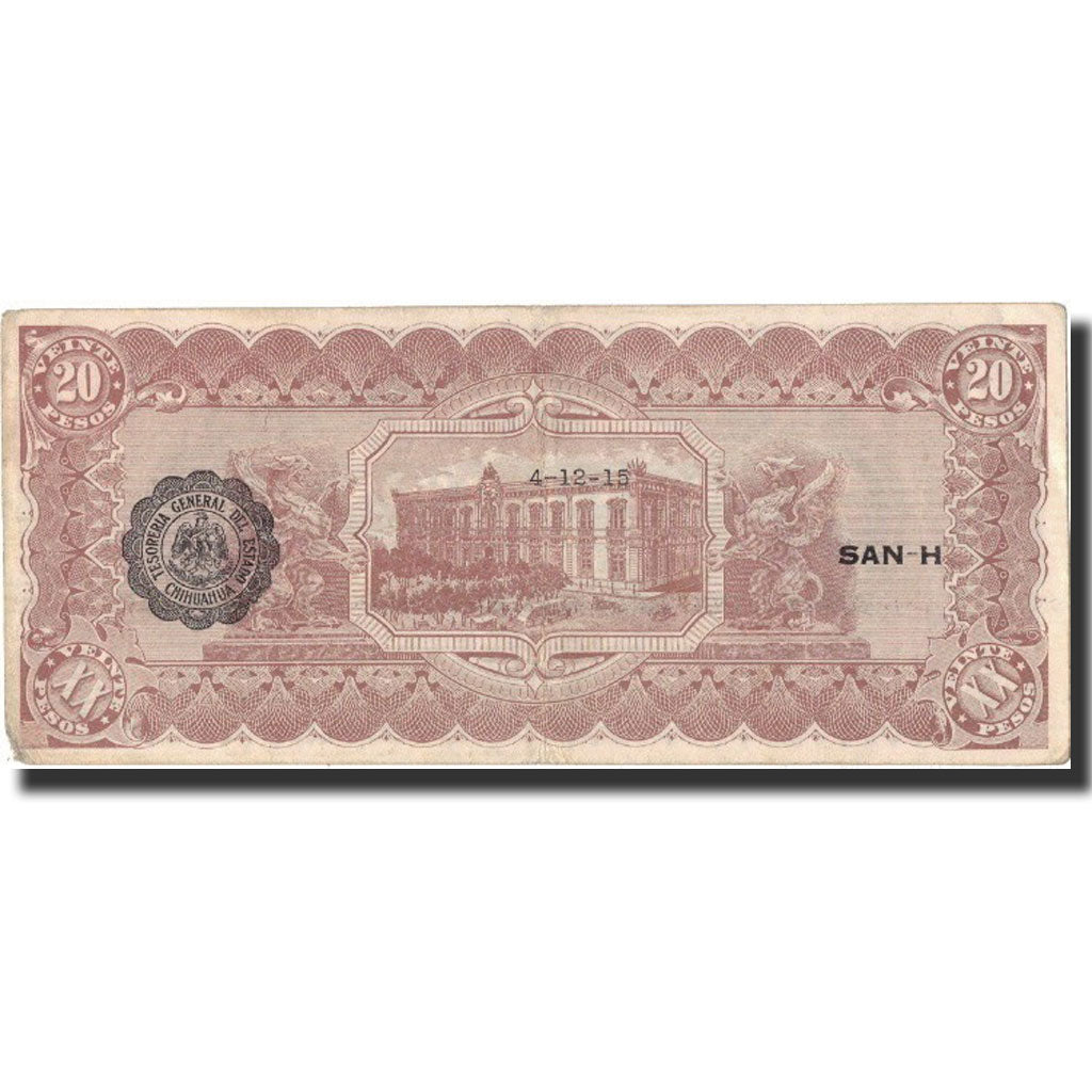 Mexico - Revolutionary, 20 Pesos, 1914, 1914, KM:S536b, VF(30-35)