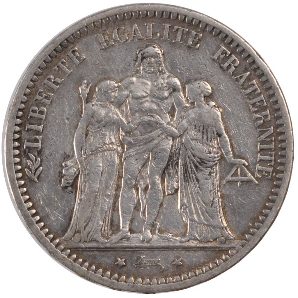 FRANCE, Hercule, 5 Francs, 1871, Paris, KM #823, EF(40-45), Silver, Gadoury...