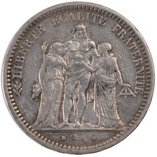 FRANCE, Hercule, 5 Francs, 1871, Paris, KM #823, EF(40-45), Silver, Gadoury...