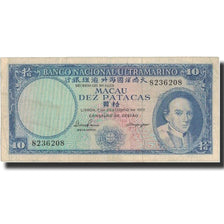 Macau, 10 Patacas, 1977, 1977-12-07, KM:55a, VF(30-35)