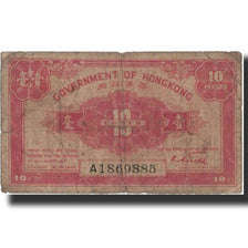 Hong Kong, 10 Cents, Undated (1941), KM:315b, VG(8-10)