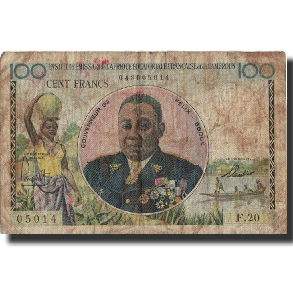 África ecuatorial francesa, 100 Francs, undated (1957), KM:32, RC+
