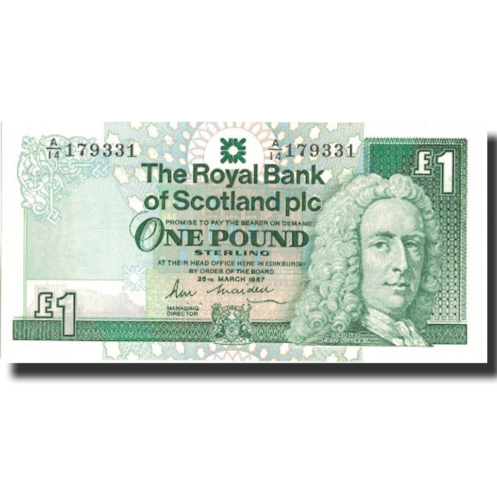 Scotland, 1 Pound, 1987, KM:346a, 1987-03-25, UNC(65-70)