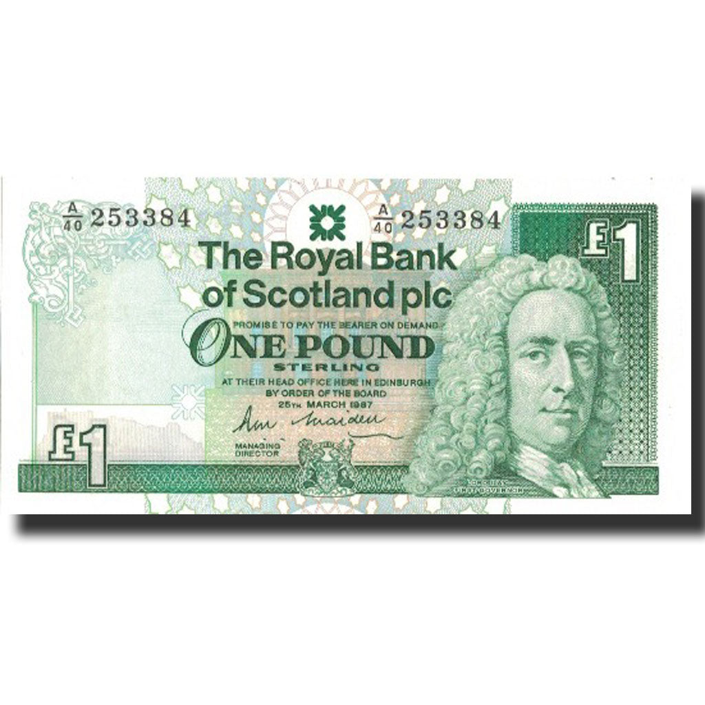 Scotland, 1 Pound, 1987, KM:346a, 1987-03-25, UNC(65-70)