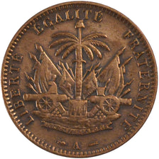 HAITI, Centime, 1886, Paris, KM #48, EF(40-45), Bronze, 4.80