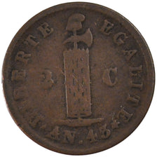 HAITI, 2 Centimes, 1846, KM #27.1, VF(20-25), Copper, 24, 4.91