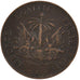 HAITI, 2 Centimes, 1894, Paris, KM #49, AU(50-53), Bronze, 9.96