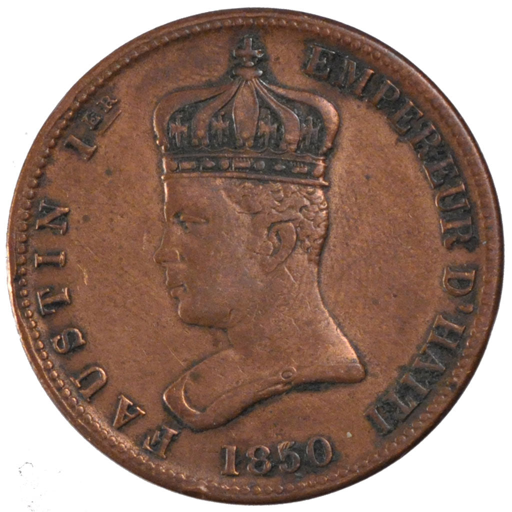 HAITI, 6-1/4 Centimes, 1850, KM #38, EF(40-45), Copper, 15.43