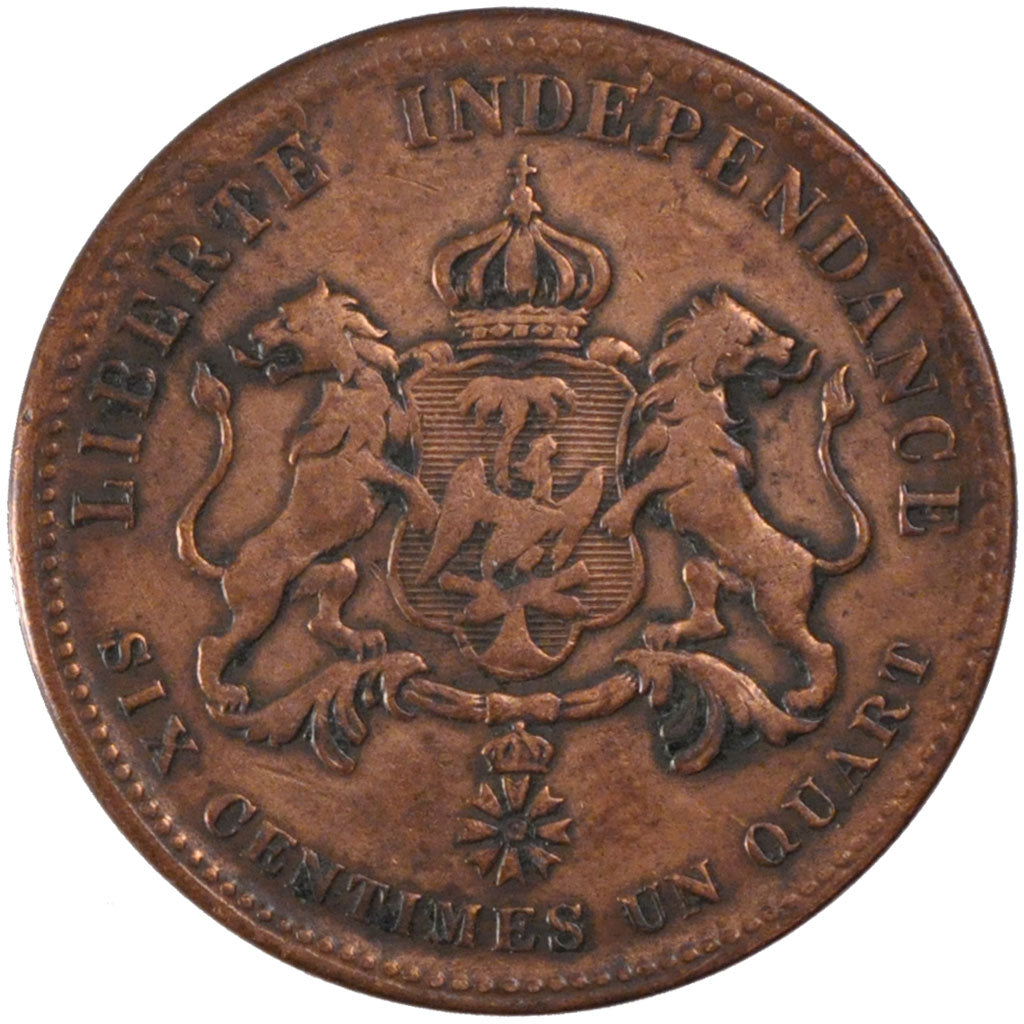 HAITI, 6-1/4 Centimes, 1850, KM #38, EF(40-45), Copper, 15.43
