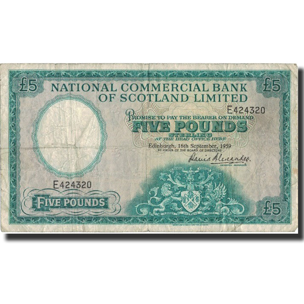 banknote, Scotland, 5 Pounds, 1959, 1959-09-16, KM:266, VF(20-25)
