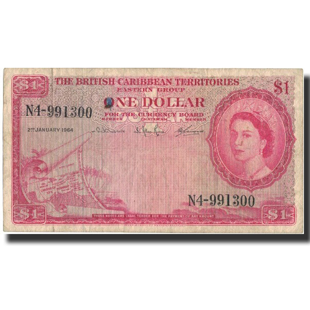 Banknote, British Caribbean Territories, 1 Dollar, 1964, 1964-01-02, KM:7c