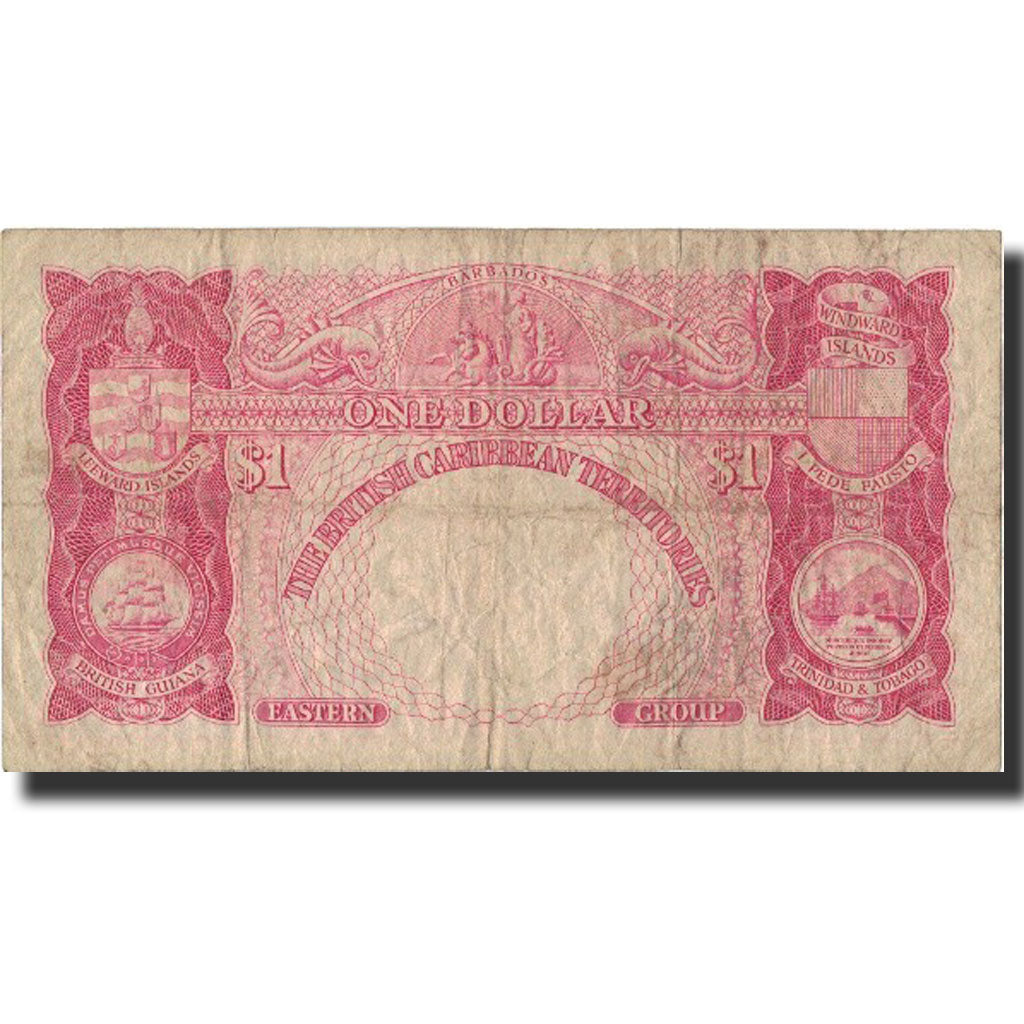 Banknot, Brytyjskie Terytoria Karaibów, 1 Dollar, 1958, 1958-01-02, KM:7c