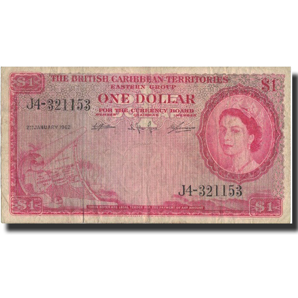 Banknote, British Caribbean Territories, 1 Dollar, 1962, 1962-01-02, KM:7c