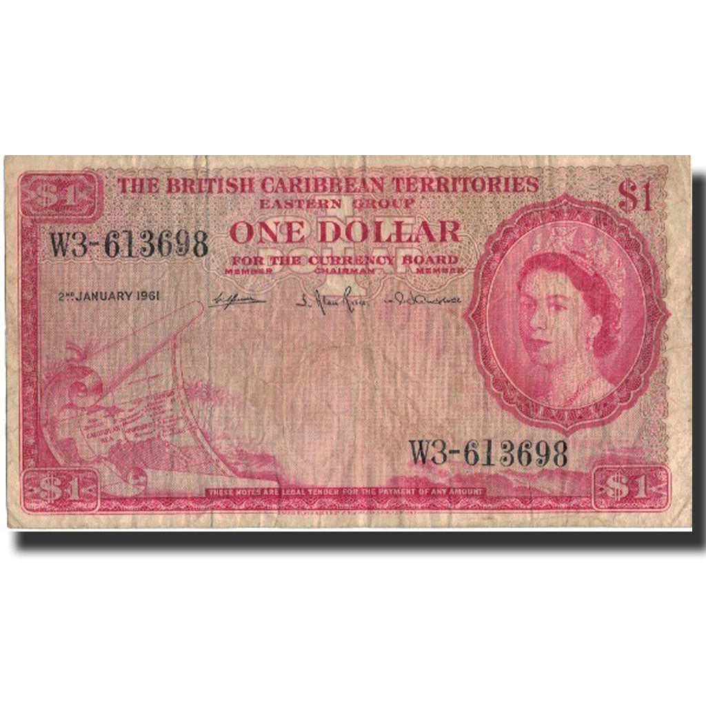 Geldschein, British Caribbean Territories, 1 Dollar, 1961, 1961-01-02, KM:7c, S