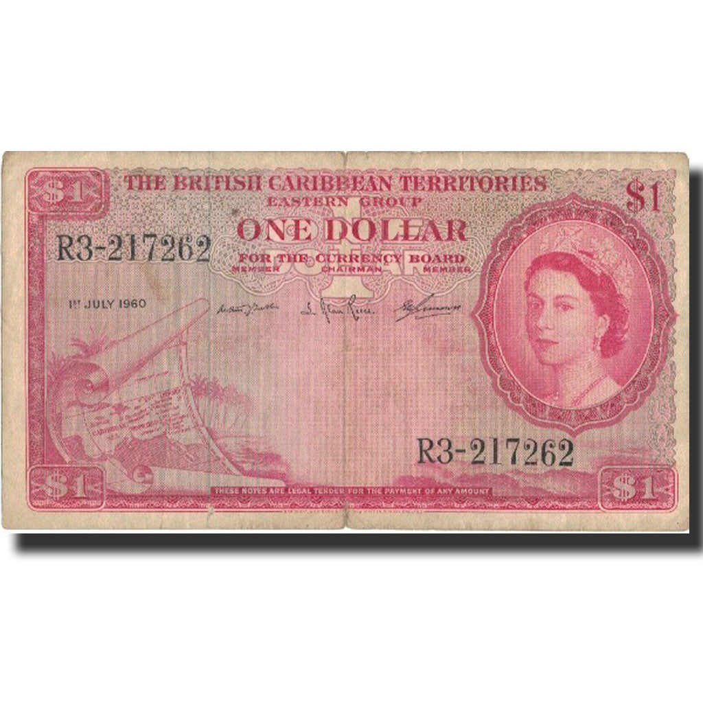 Geldschein, British Caribbean Territories, 1 Dollar, 1960, 1960-07-01, KM:7c, S