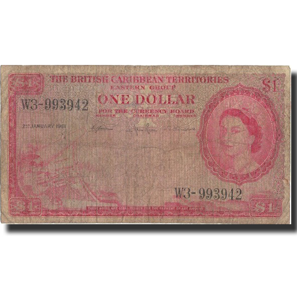 Banknote, British Caribbean Territories, 1 Dollar, 1961, 1961-01-02, KM:7c