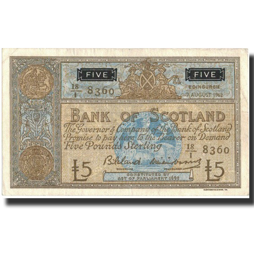 Billet, Scotland, 5 Pounds, 1962, 1962-08-07, KM:106a, SUP