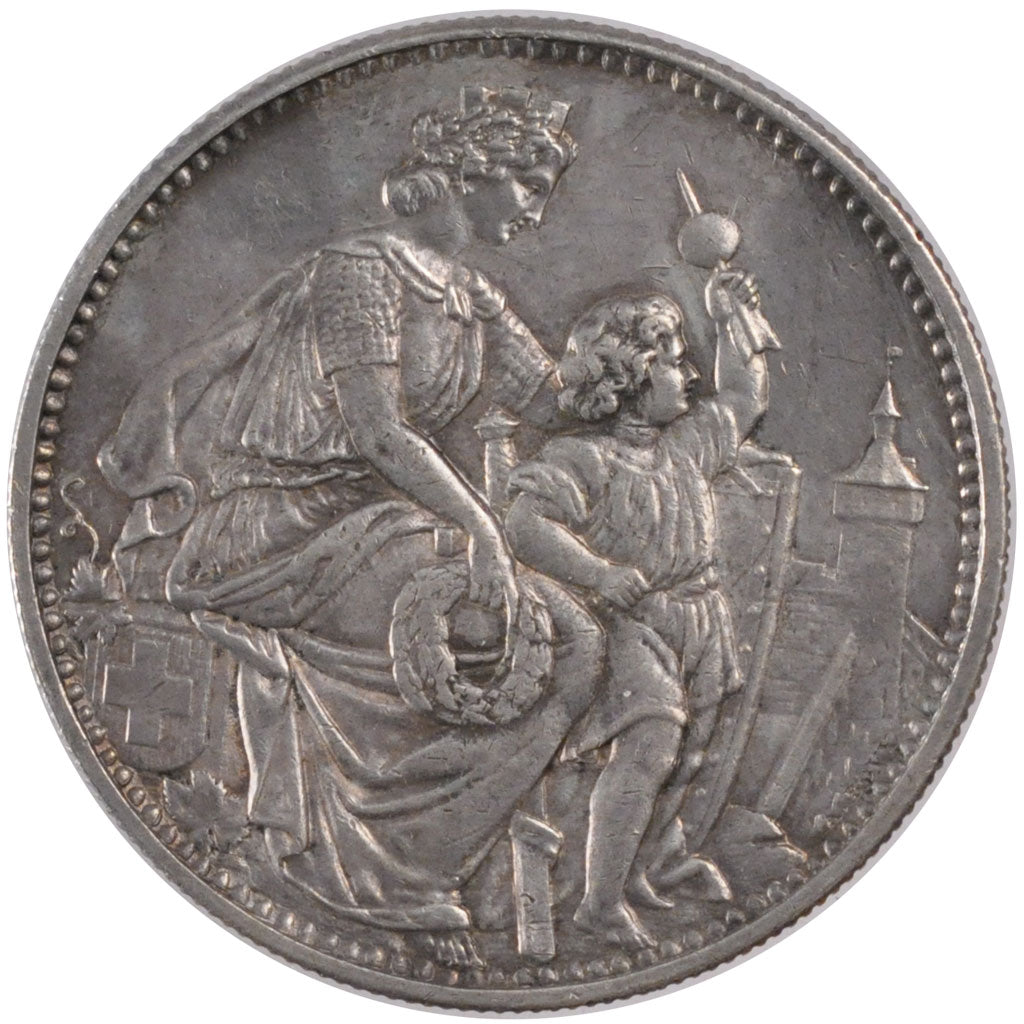 Switzerland, 5 Francs, 1865, KM #58, AU(50-53), Silver, 25.04