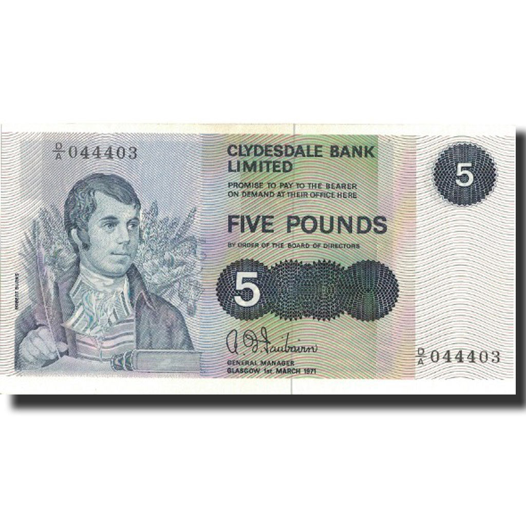 Banknote, Scotland, 5 Pounds, 1971, 1971-03-01, KM:205a, UNC(65-70)