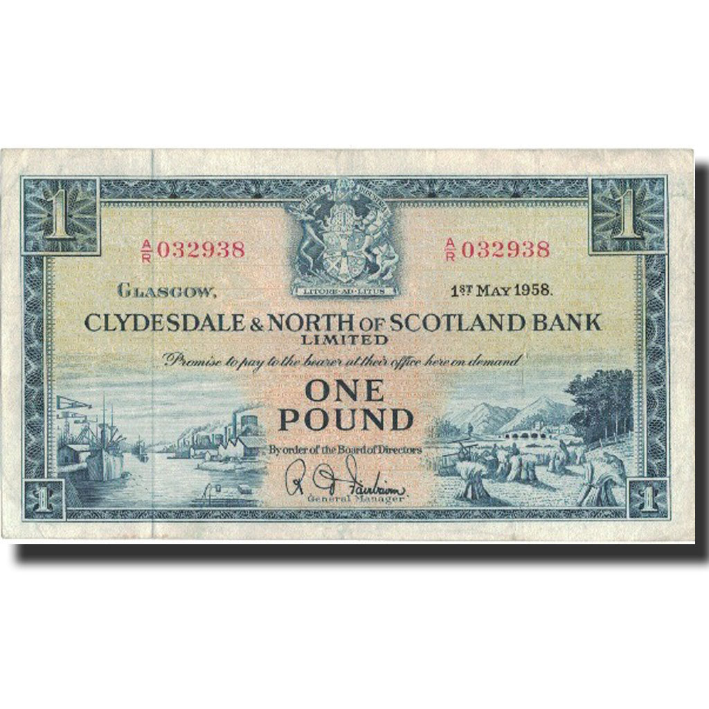 Banknote, Scotland, 1 Pound, 1958, 1958-05-01, KM:191b, EF(40-45)