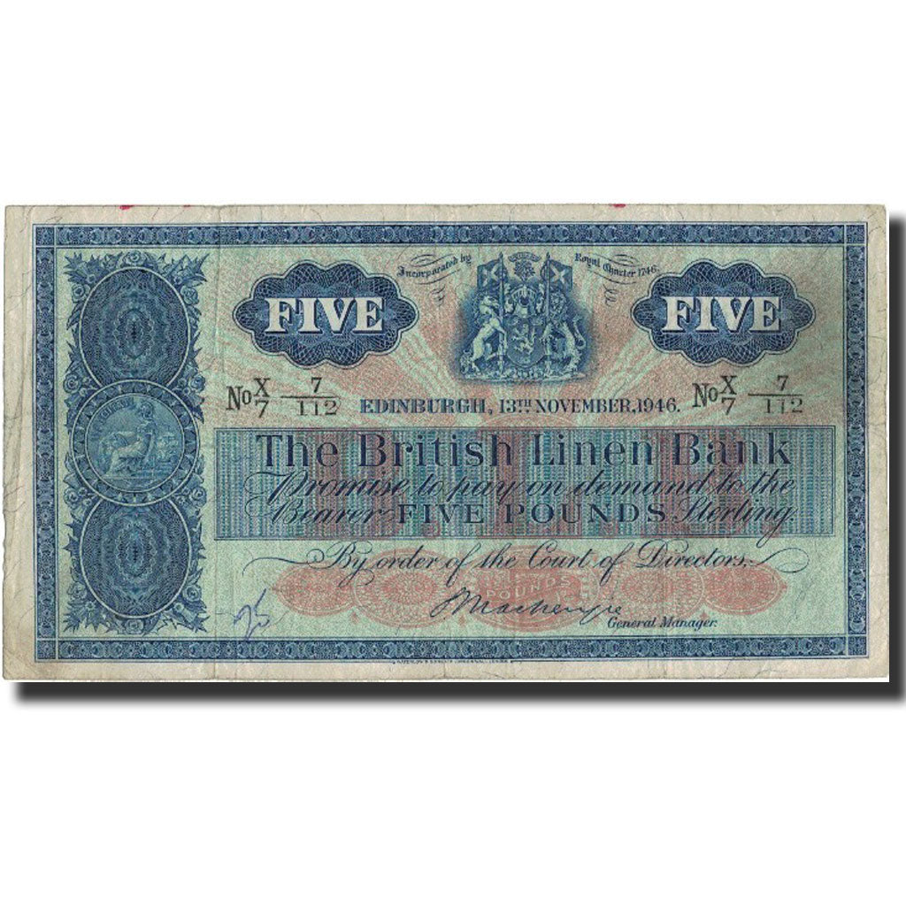 Banknote, Scotland, 5 Pounds, 1946, 1946-11-13, KM:161b, VF(30-35)