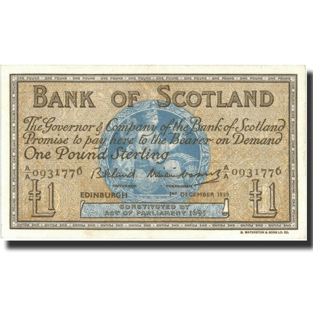 Banknote, Scotland, 1 Pound, 1959, 1959-12-01, KM:100c, UNC(63)