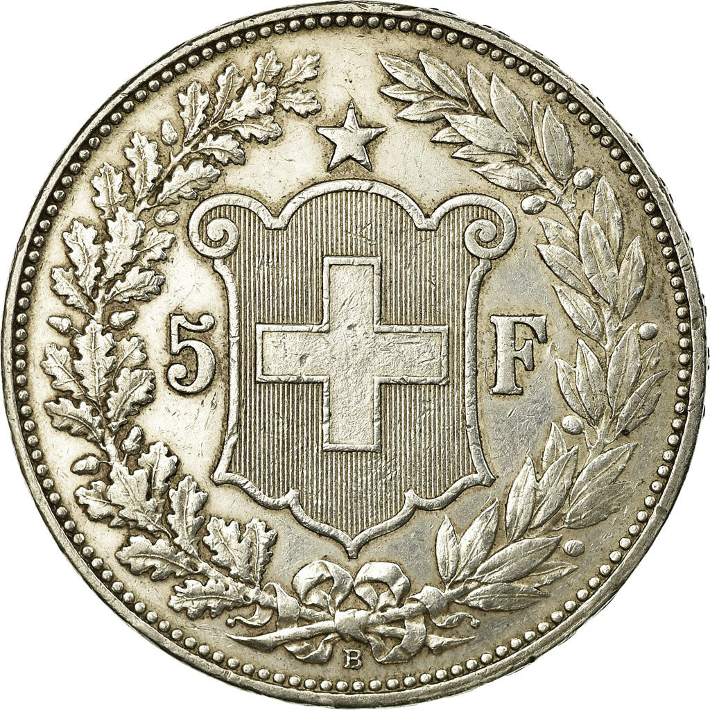 Suisse, 5 Francs, Helvetia, 1907, Bern, Argent, TTB+, KM:34
