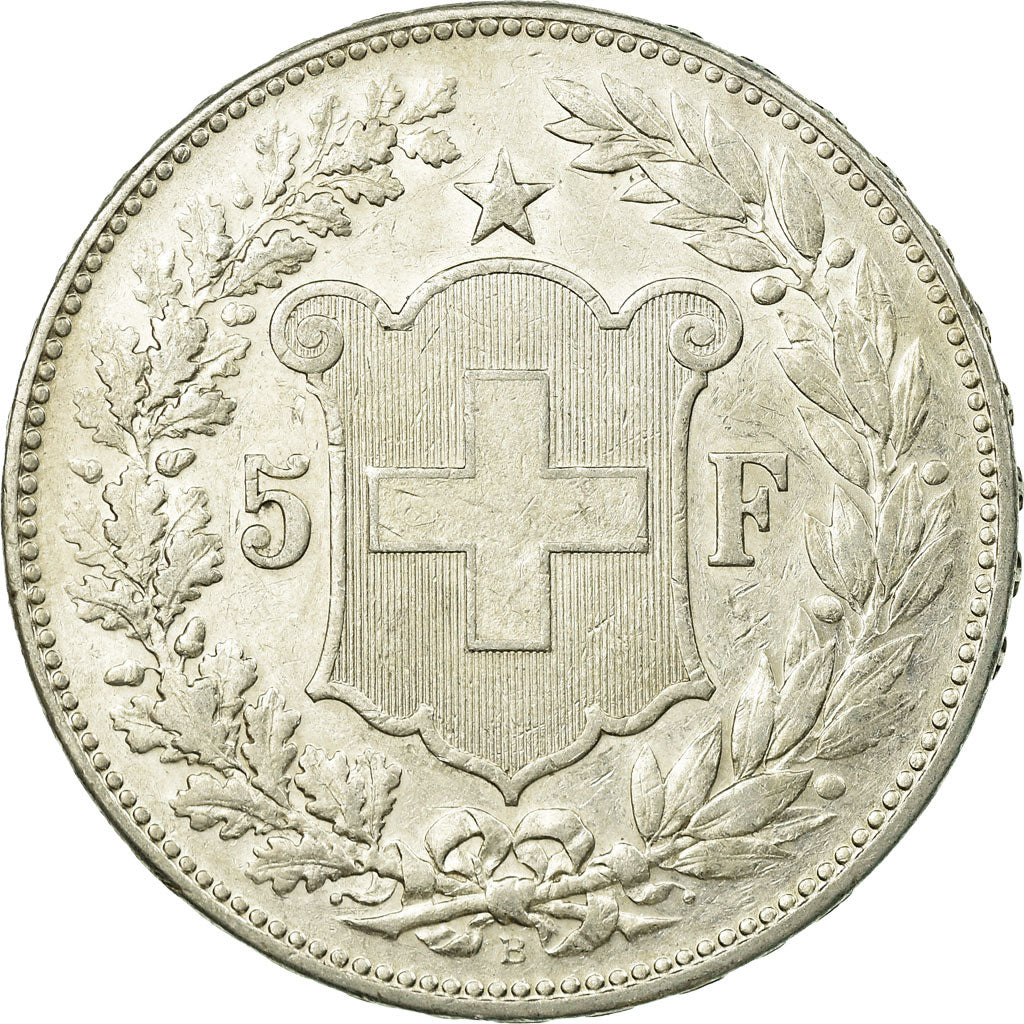 Coin, Switzerland, 5 Francs, 1907, Bern, AU(50-53), Silver, KM:34